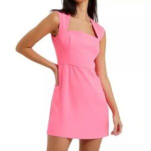 NWT FRENCH CONNECTION Whisper Ruth Shift Dress NEON ROSE Size 8